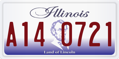 IL license plate A140721