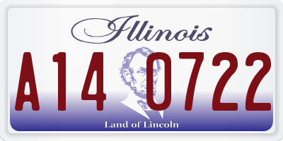 IL license plate A140722
