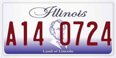 IL license plate A140724