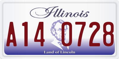 IL license plate A140728
