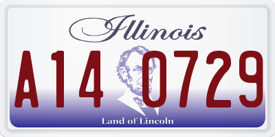 IL license plate A140729