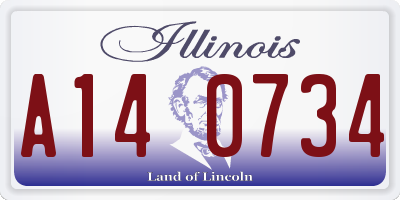 IL license plate A140734