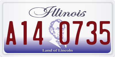 IL license plate A140735