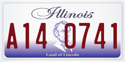 IL license plate A140741