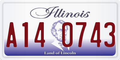 IL license plate A140743