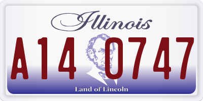 IL license plate A140747