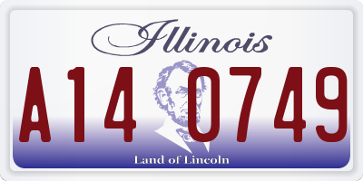IL license plate A140749