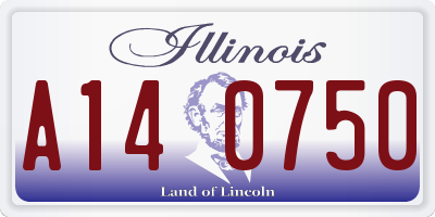 IL license plate A140750