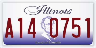 IL license plate A140751