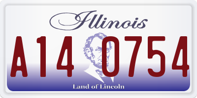 IL license plate A140754