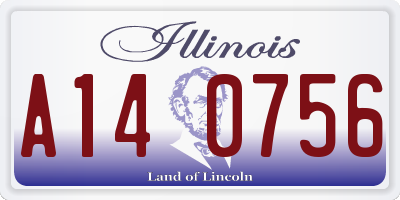 IL license plate A140756