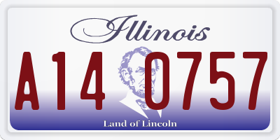 IL license plate A140757