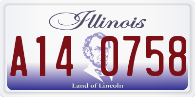 IL license plate A140758
