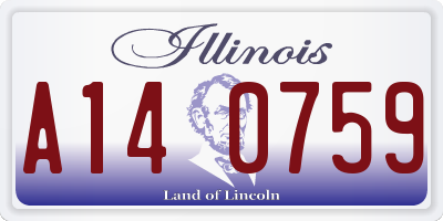 IL license plate A140759