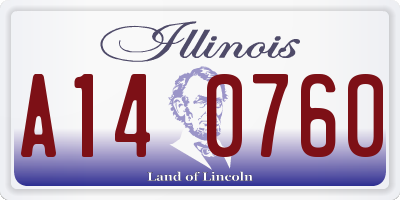IL license plate A140760