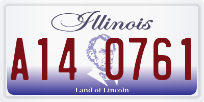 IL license plate A140761