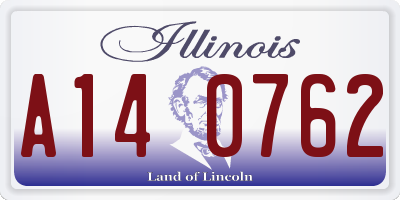 IL license plate A140762