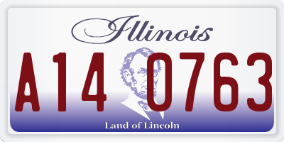 IL license plate A140763