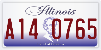 IL license plate A140765