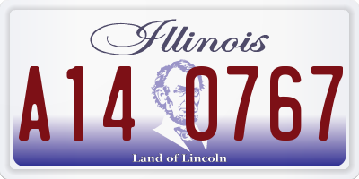 IL license plate A140767