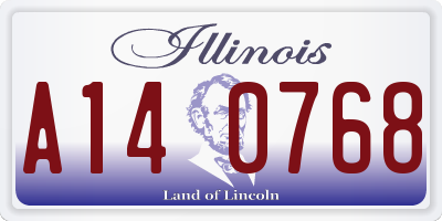 IL license plate A140768