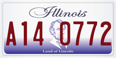 IL license plate A140772