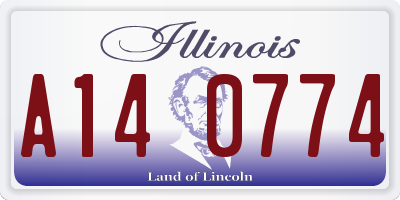 IL license plate A140774