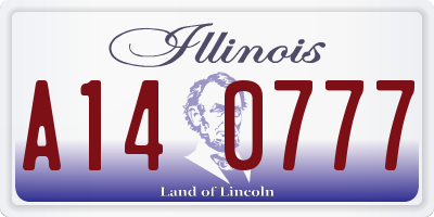 IL license plate A140777