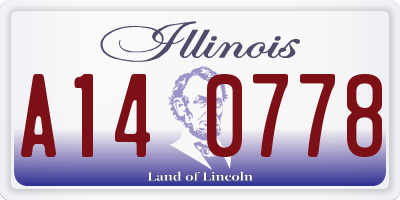 IL license plate A140778
