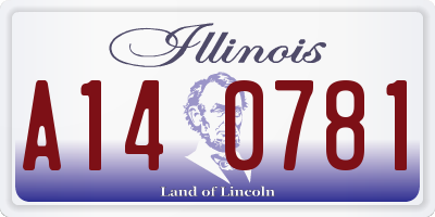 IL license plate A140781