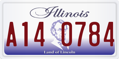 IL license plate A140784