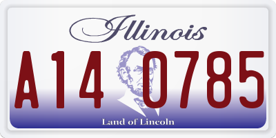 IL license plate A140785