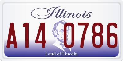 IL license plate A140786