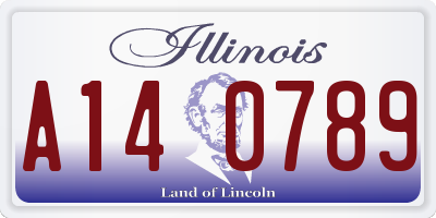 IL license plate A140789