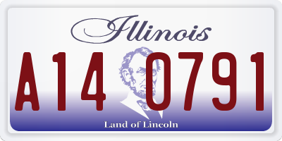 IL license plate A140791