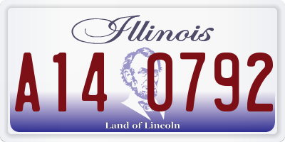 IL license plate A140792