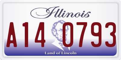 IL license plate A140793