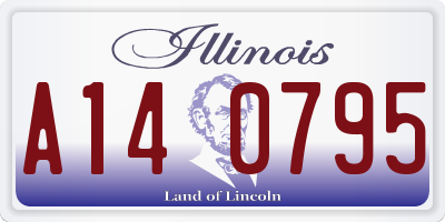 IL license plate A140795