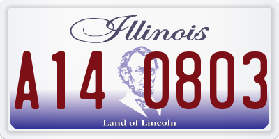 IL license plate A140803