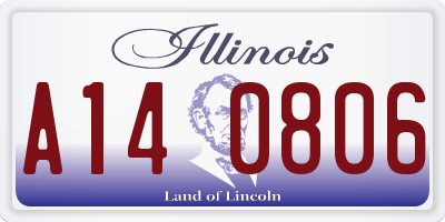 IL license plate A140806