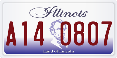 IL license plate A140807