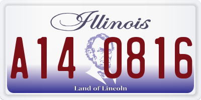 IL license plate A140816