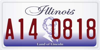 IL license plate A140818