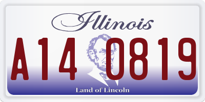 IL license plate A140819