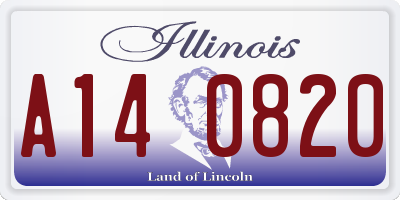 IL license plate A140820