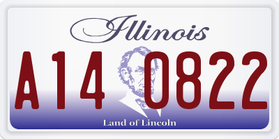 IL license plate A140822