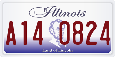 IL license plate A140824