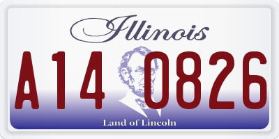 IL license plate A140826