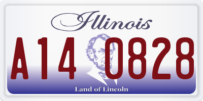 IL license plate A140828