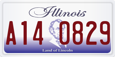 IL license plate A140829